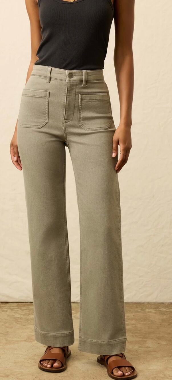 Faherty Stretch Terry Patch Pocket Pant Coastal Sage Stretch Women's 29